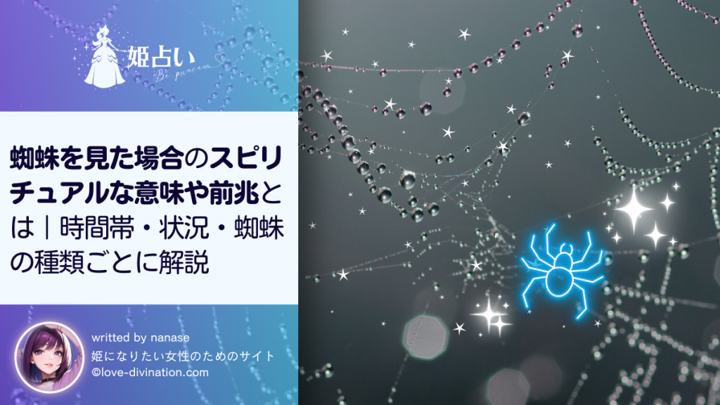 蜘蛛を見た場合のスピリチュアルな意味や前兆とは｜時間帯・状況・蜘蛛の種類ごとに解説